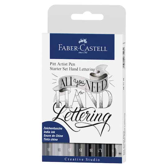 Faber-Castell® PITT® 8 Color Artist Pens Hand Lettering Wallet Set